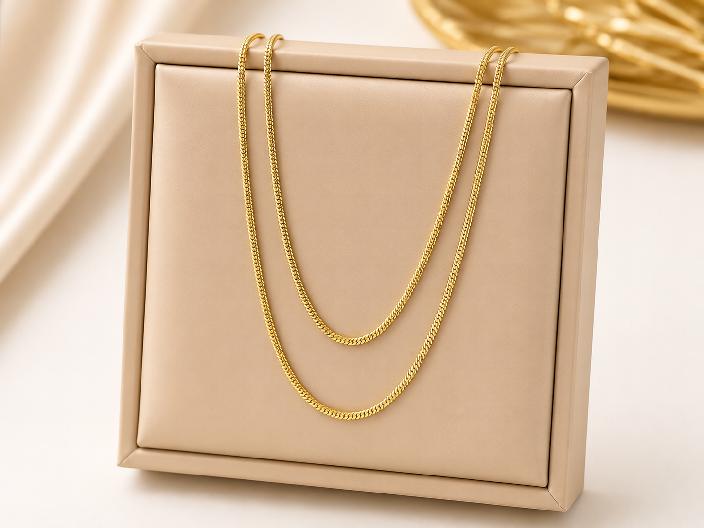 18K Gold Plated Layered Bar Pendant Necklace | Tarnish-Free Stainless Steel