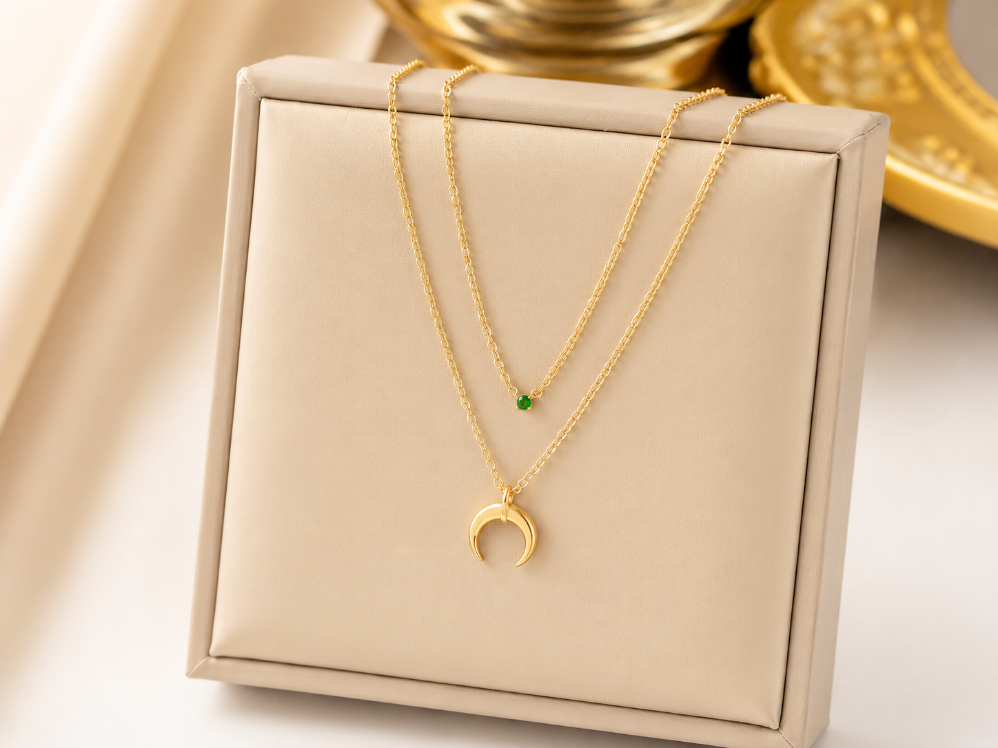 18K Gold Plated Layered Bar Pendant Necklace | Tarnish-Free Stainless Steel