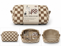 4-Piece Travel Eye Grooming Set with Checkered Cosmetic Pouch