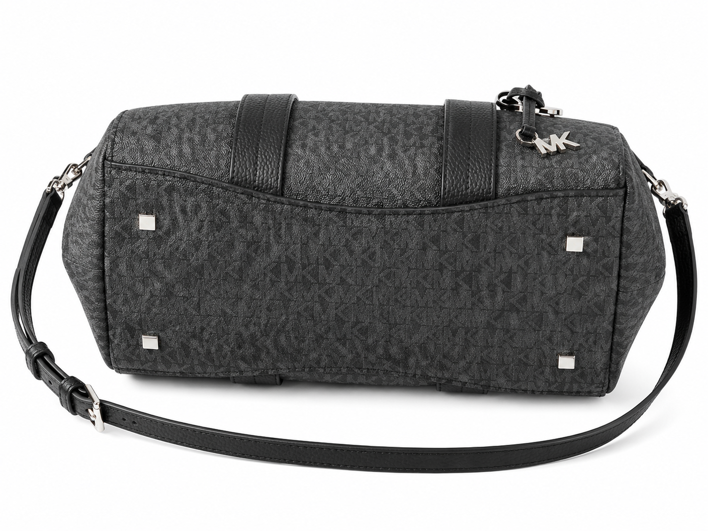 Michael Kors Black Signature Logo Satchel Crossbody Bag