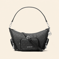 Michael Kors Monogram Multi-Pocket Shoulder Bag – Brown or Black/Gray