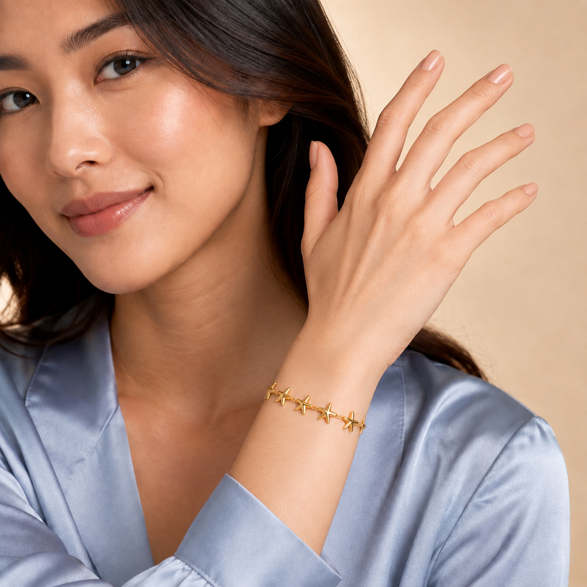 18K Gold PVD Seashell Charm Bracelet