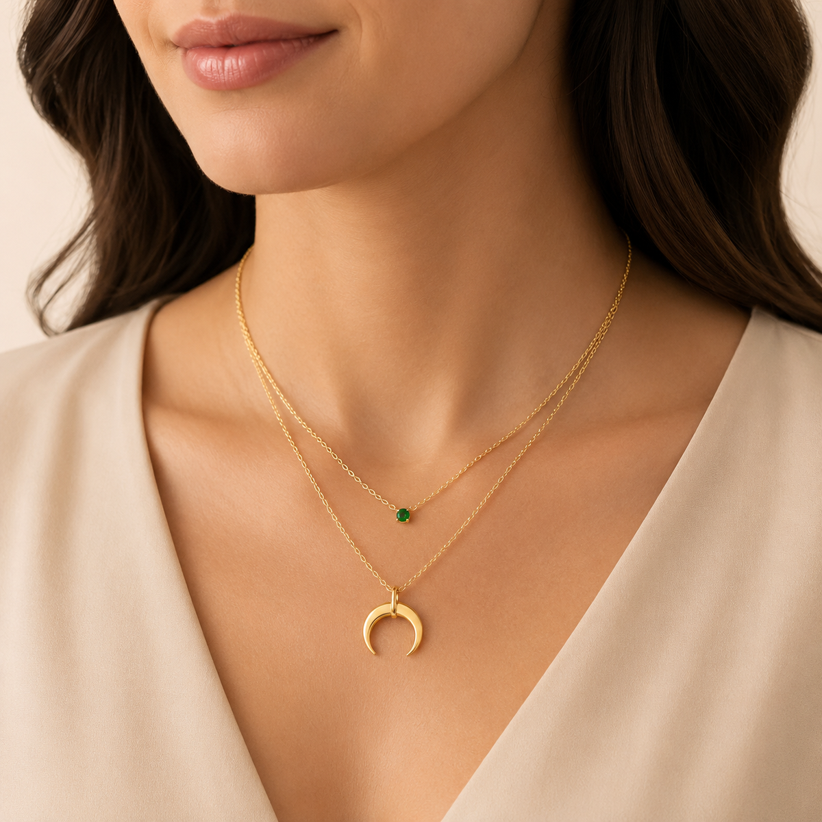 18K Gold Pendant & Charm Necklace – Tarnish-Free