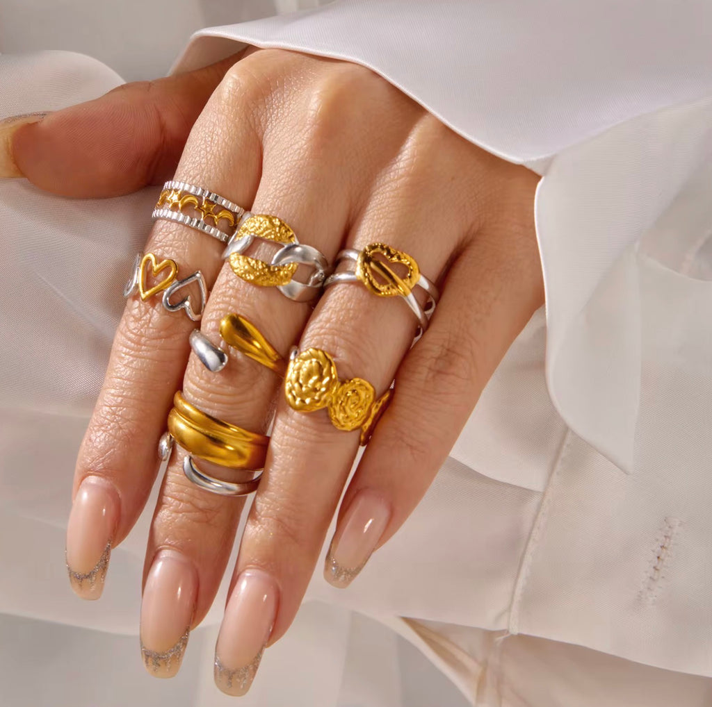 Assorted Two-Tone Rings – Set of 3