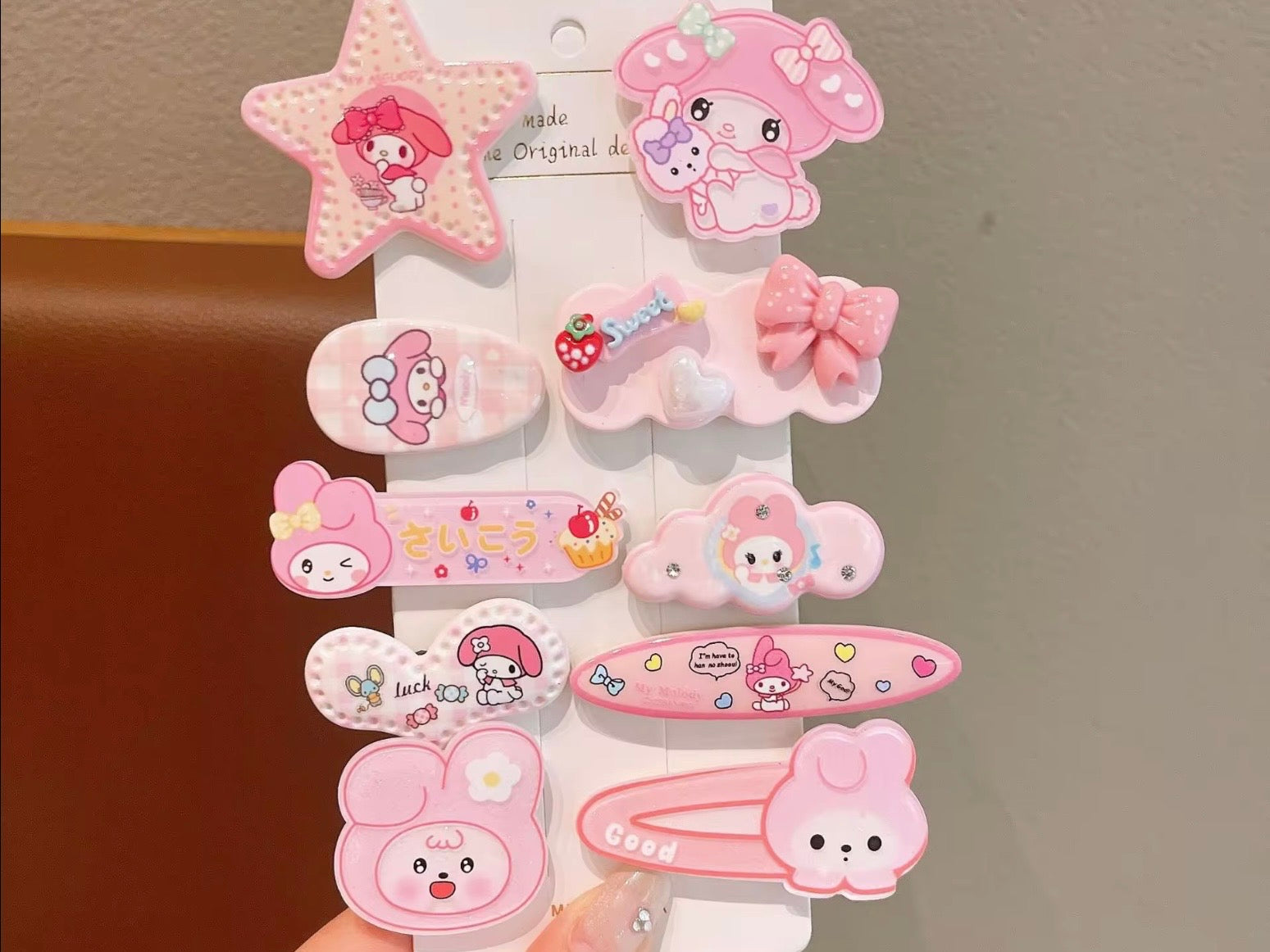 Kawaii Character Hair Clips Set