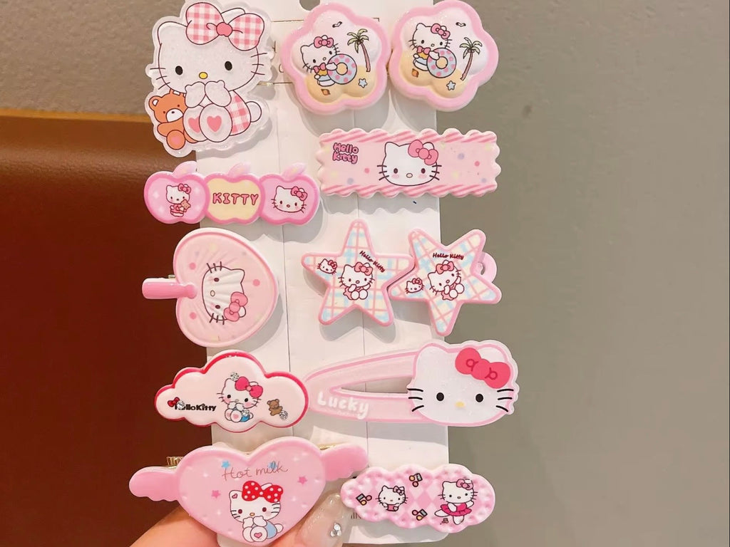 Kawaii Character Hair Clips Set