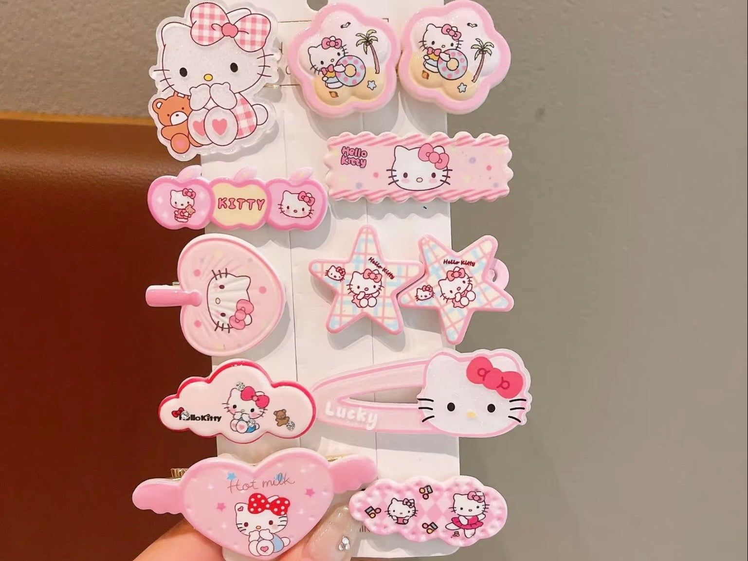 Kawaii Character Hair Clips Set