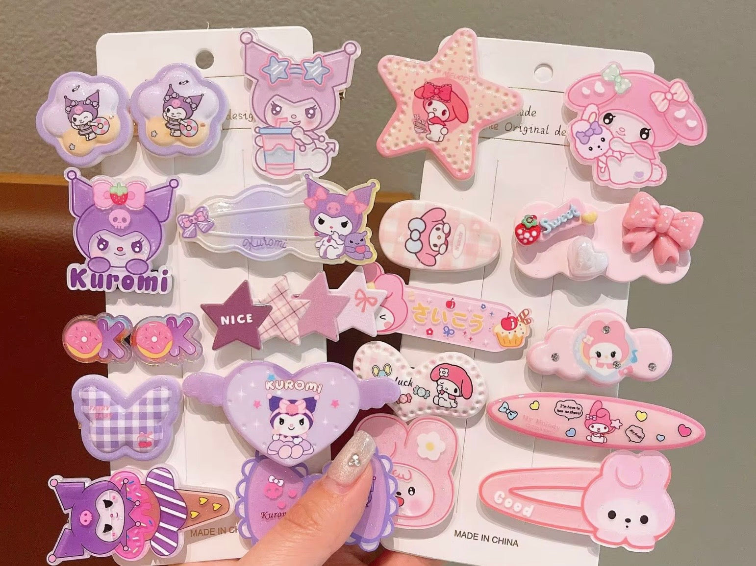 Kawaii Character Hair Clips Set