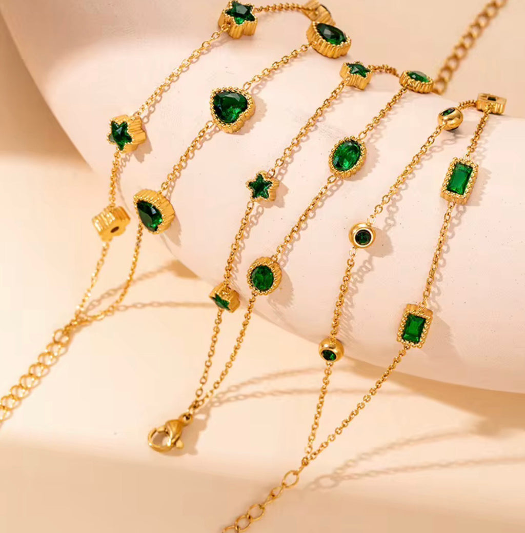 Green & White Clover Bracelet | Maison Noir by Mirl