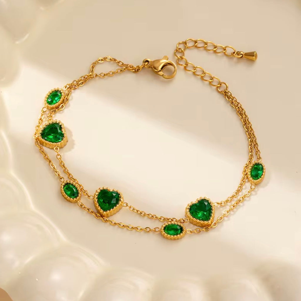 Green & White Clover Bracelet | Maison Noir by Mirl
