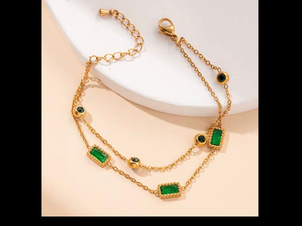 Green & White Clover Bracelet | Maison Noir by Mirl