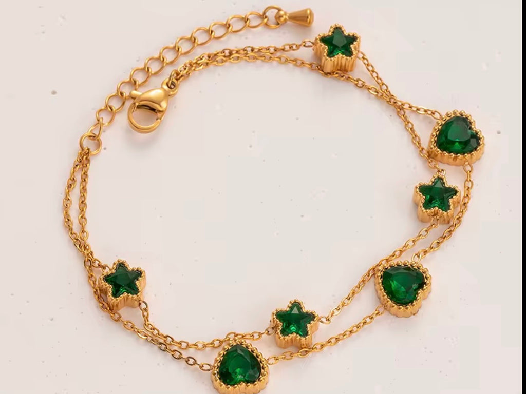 Green & White Clover Bracelet | Maison Noir by Mirl