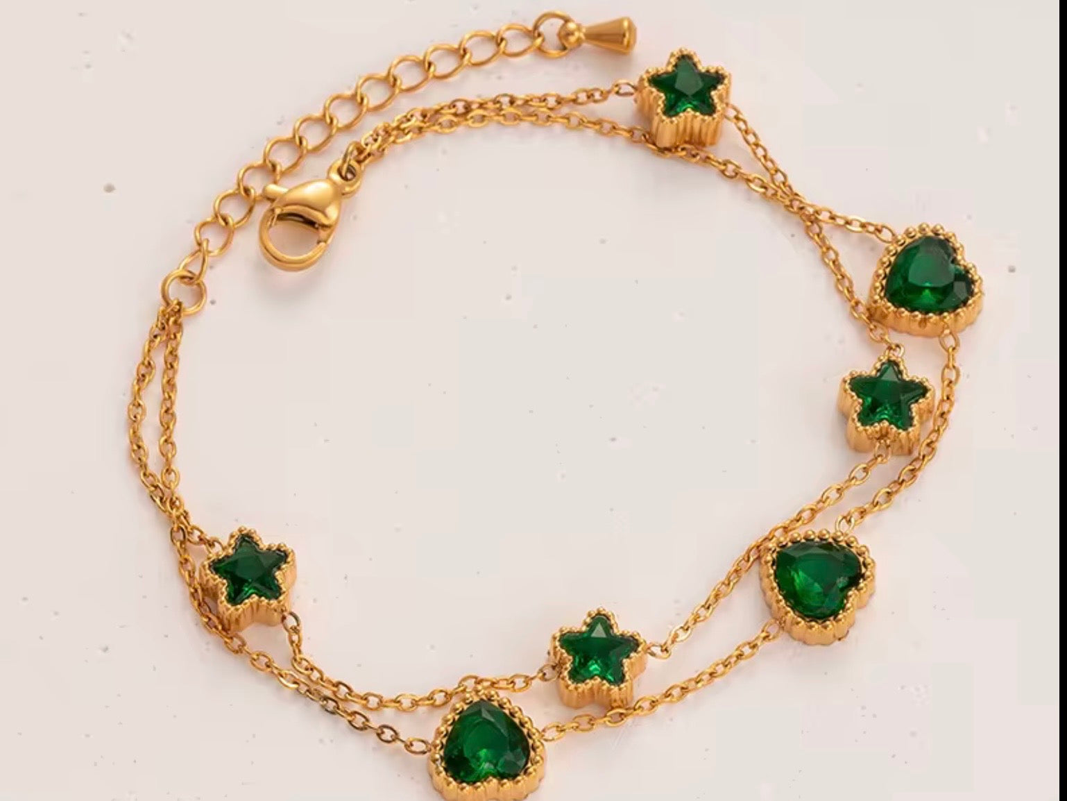 Green & White Clover Bracelet | Maison Noir by Mirl