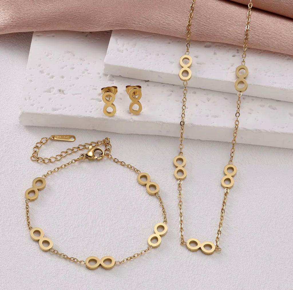 18K Gold Plated Infinity Jewelry Set