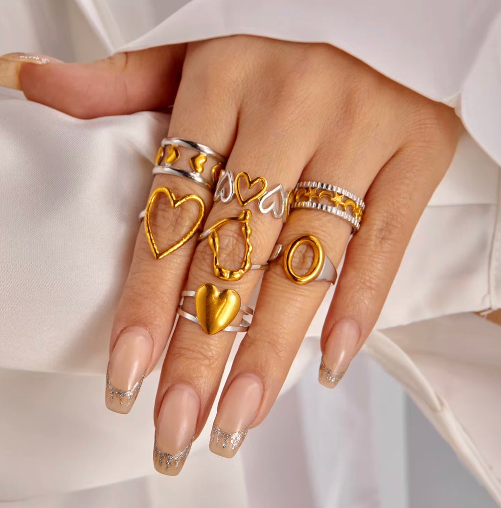 Assorted Two-Tone Rings – Set of 3