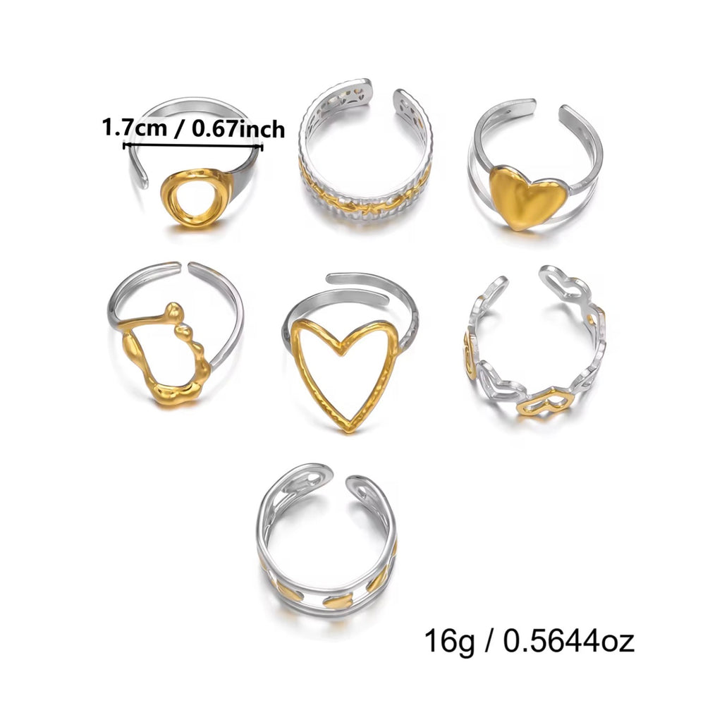 Assorted Two-Tone Rings – Set of 3