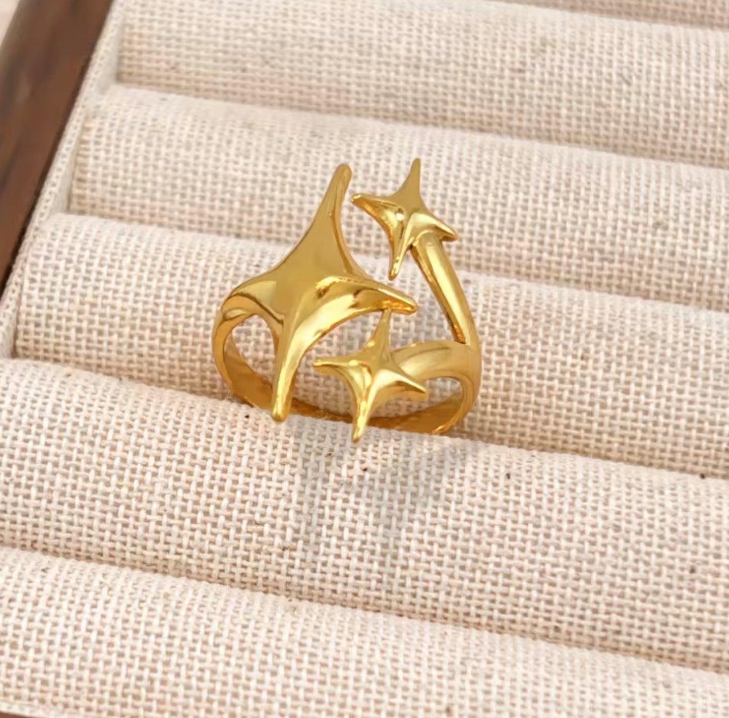 Assorted 3-Piece Gold Ring Set – Tarnish-Free