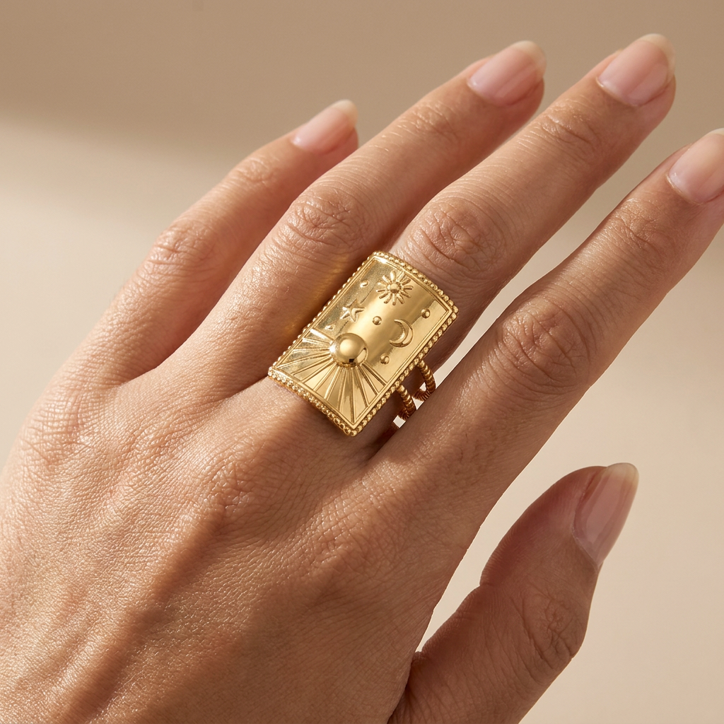 Assorted 3-Piece Gold Ring Set – Tarnish-Free