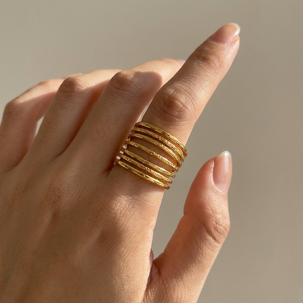 Assorted 3-Piece Gold Ring Set – Tarnish-Free
