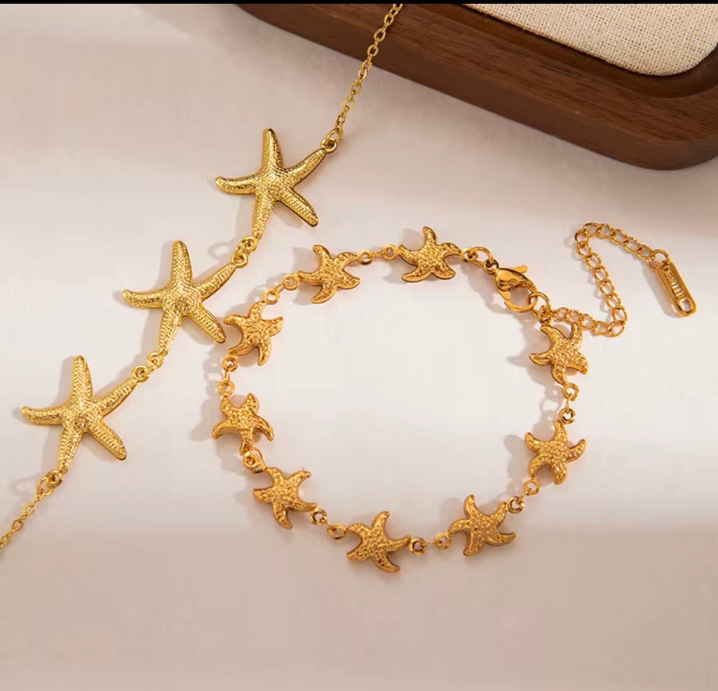 18K Gold PVD Seashell Charm Bracelet